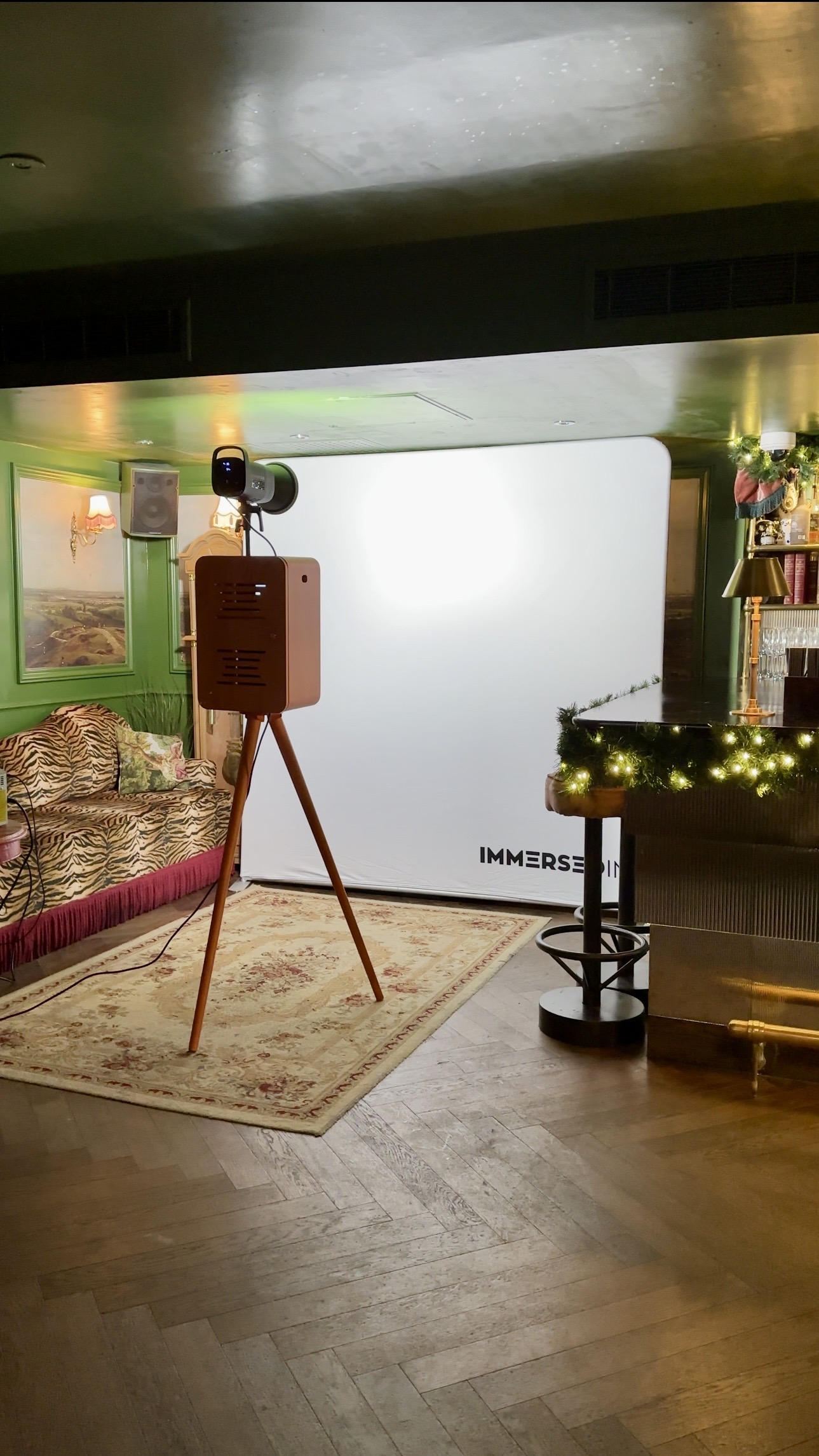 Vintage photo booth setup